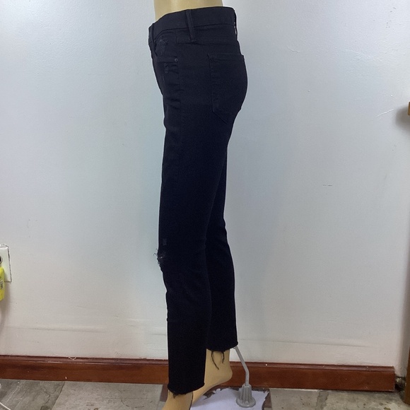 Mother Denim The Looker Guilty As Sin Ankle Fray Jean Black Size 27 - Picture 4 of 9